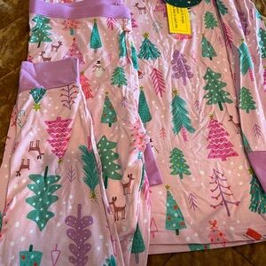 Little Sleepies Soft Pink Christmas Tree Pajama Sets